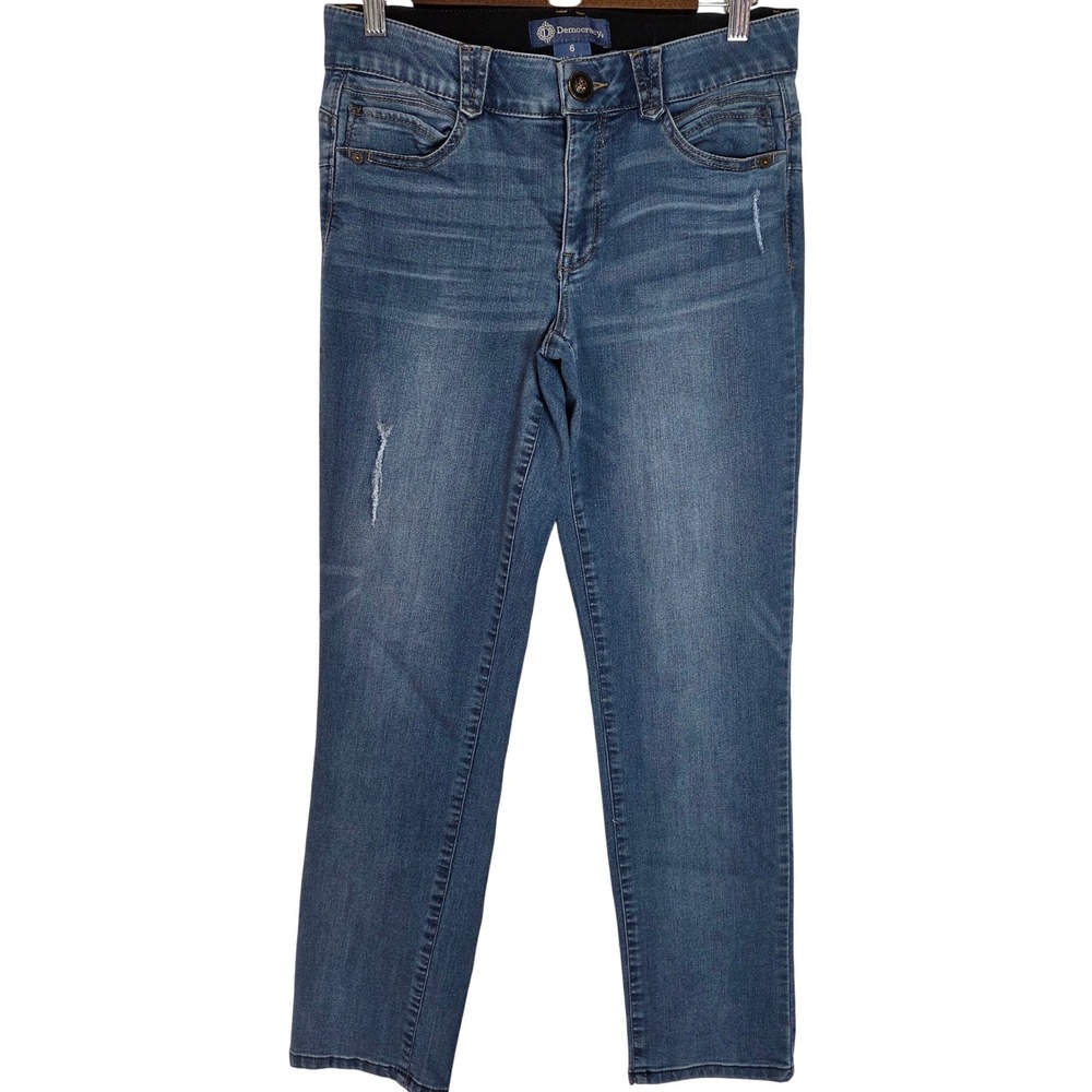 Democracy Ab Solution Straight Leg Jeans Stretch‎ Medium Wash Womens 6